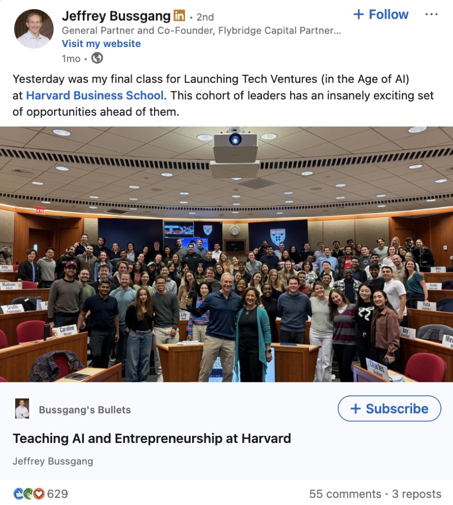 LinkedIn post example