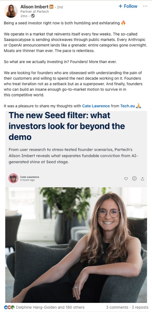 LinkedIn post example