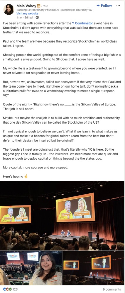 LinkedIn post example